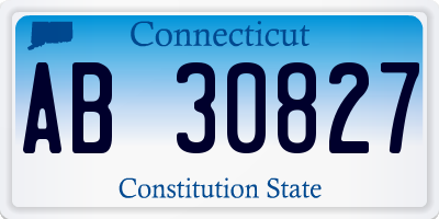 CT license plate AB30827