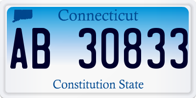 CT license plate AB30833