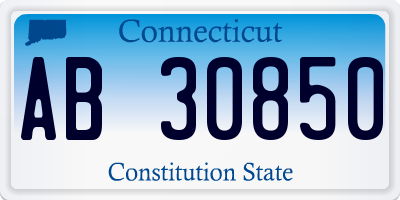 CT license plate AB30850