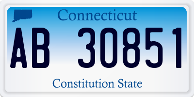 CT license plate AB30851