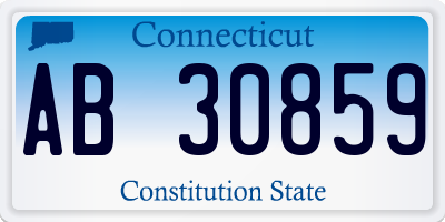CT license plate AB30859