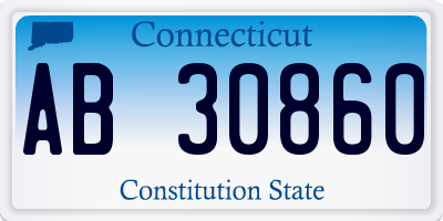 CT license plate AB30860