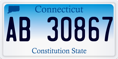 CT license plate AB30867