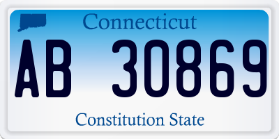 CT license plate AB30869