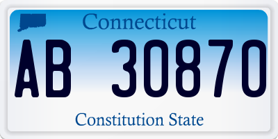 CT license plate AB30870