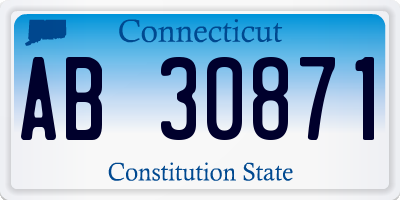 CT license plate AB30871