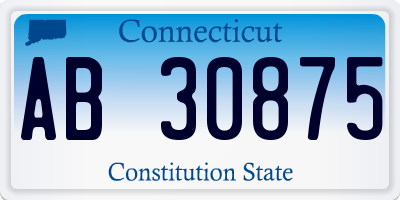 CT license plate AB30875