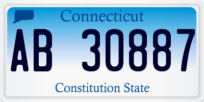 CT license plate AB30887