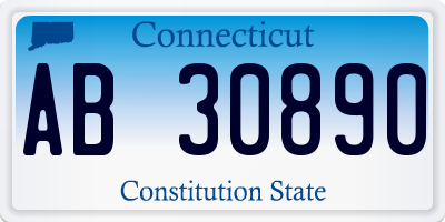 CT license plate AB30890