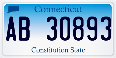 CT license plate AB30893