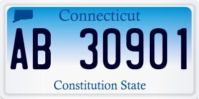 CT license plate AB30901