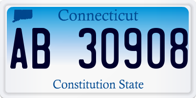 CT license plate AB30908