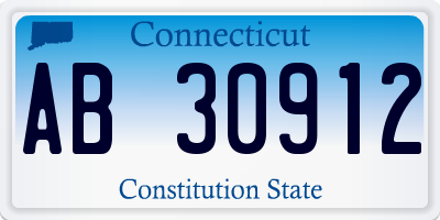 CT license plate AB30912
