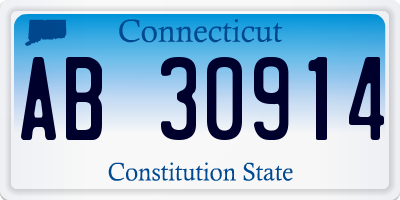 CT license plate AB30914