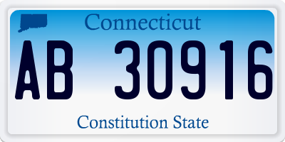 CT license plate AB30916