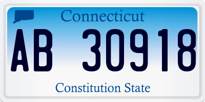 CT license plate AB30918