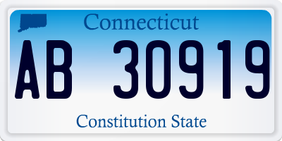 CT license plate AB30919