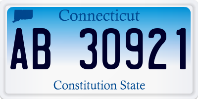 CT license plate AB30921