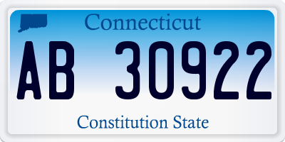 CT license plate AB30922