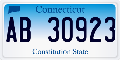 CT license plate AB30923