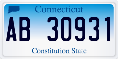 CT license plate AB30931