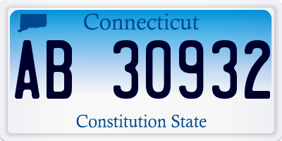 CT license plate AB30932