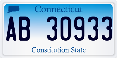 CT license plate AB30933