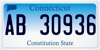 CT license plate AB30936