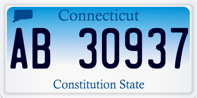 CT license plate AB30937