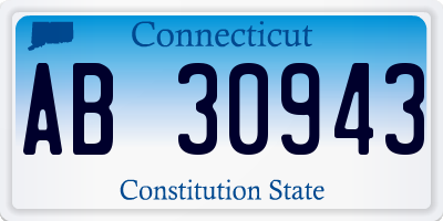 CT license plate AB30943
