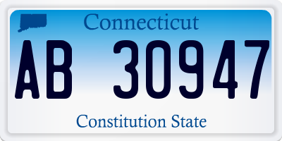 CT license plate AB30947