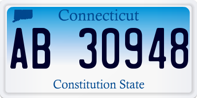 CT license plate AB30948