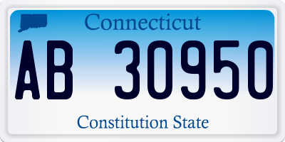 CT license plate AB30950