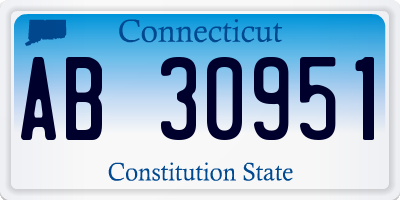 CT license plate AB30951