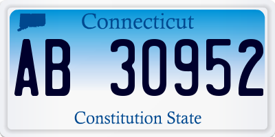 CT license plate AB30952