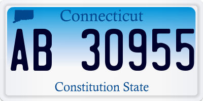 CT license plate AB30955