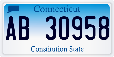 CT license plate AB30958
