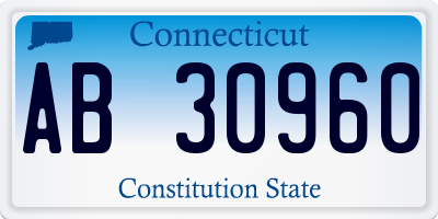 CT license plate AB30960