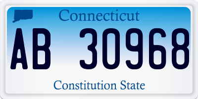 CT license plate AB30968