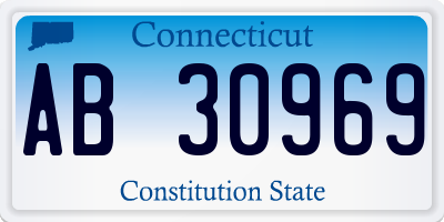 CT license plate AB30969
