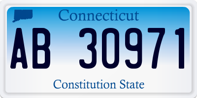 CT license plate AB30971