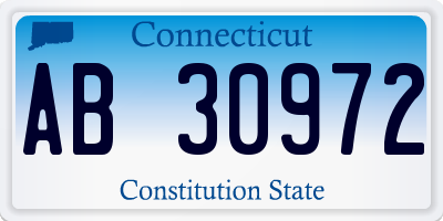 CT license plate AB30972