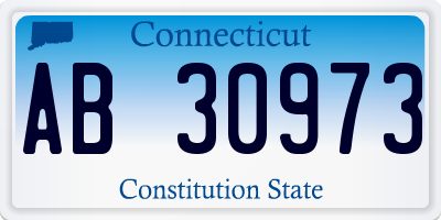 CT license plate AB30973