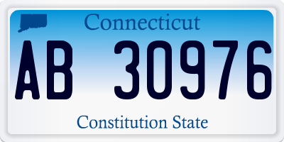 CT license plate AB30976