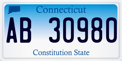 CT license plate AB30980