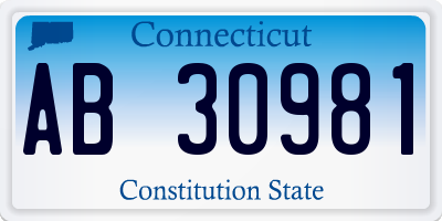 CT license plate AB30981