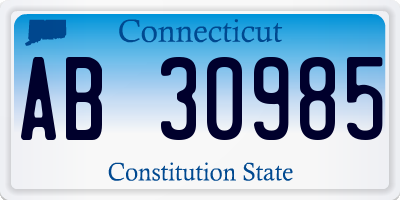 CT license plate AB30985