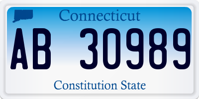 CT license plate AB30989