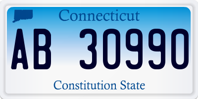 CT license plate AB30990