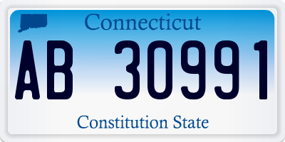 CT license plate AB30991